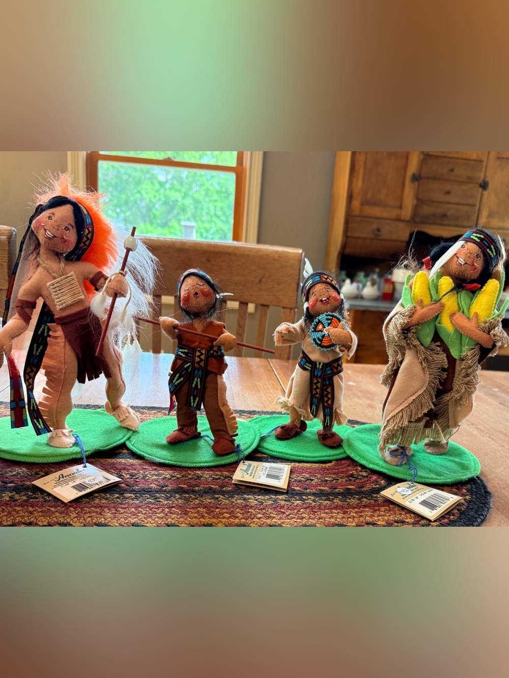 Vintage Rarer Set Native American/Thanksgiving Annalee 1995